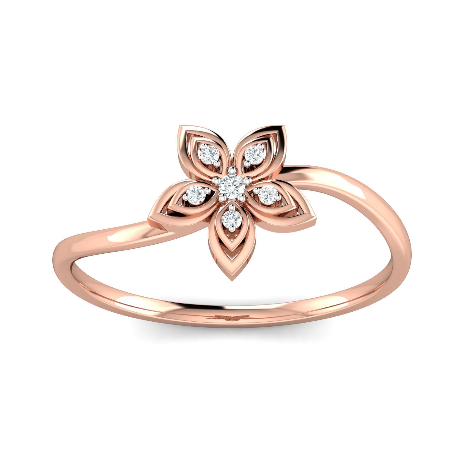 New Dual Floret Gold Ring